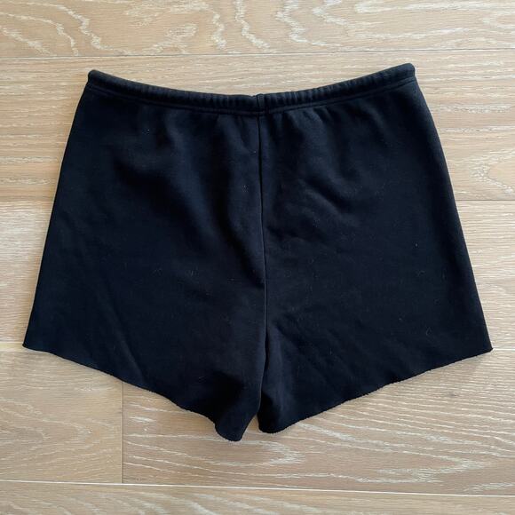 Skims Onyx Black Cotton Fleece Sweat Shorts Large - Picture 2 of 3